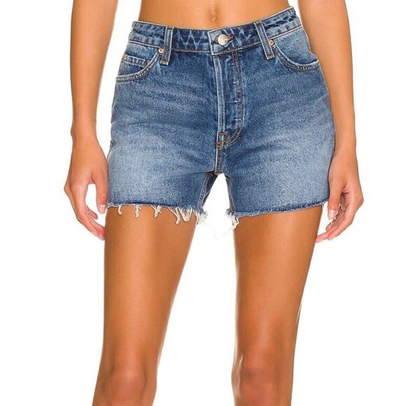 GRLFRND High Rise Cutoff Shorts The Helena Azure Vista Size 24 - Picture 1 of 8